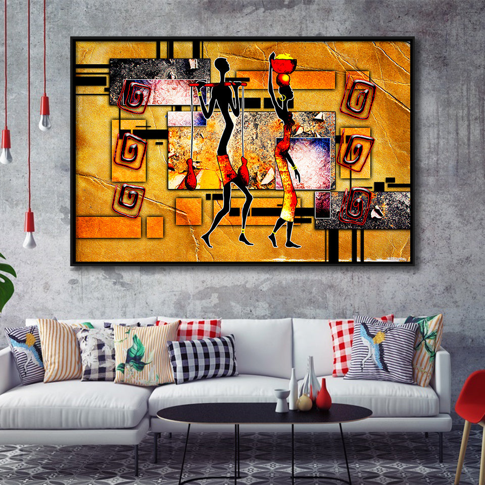 South African Art Framed Canvas Prints Wall Art Decor, Framed Picture, Floating Frame