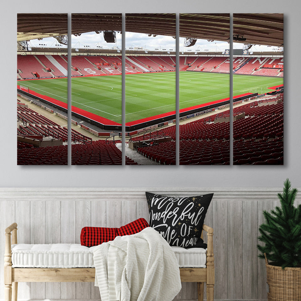 Southampton Stadium Canvas Prints St Marys Stadium Wall Art Football,Multi Panels B,Sport Stadium Art Prints, Fan Gift