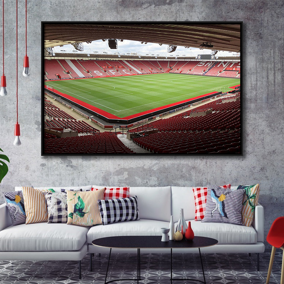 Southampton Stadium Framed Canvas Prints St Marys Stadium Wall Art Football,Sport Stadium Art Prints, Fan Gift
