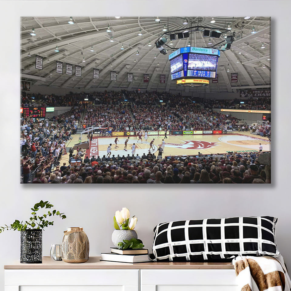 Southern Illinois Salukis Wall Art Banterra Center Stadium Canvas Prints,Sport Stadium Art Prints, Fan Gift, Wall Decor