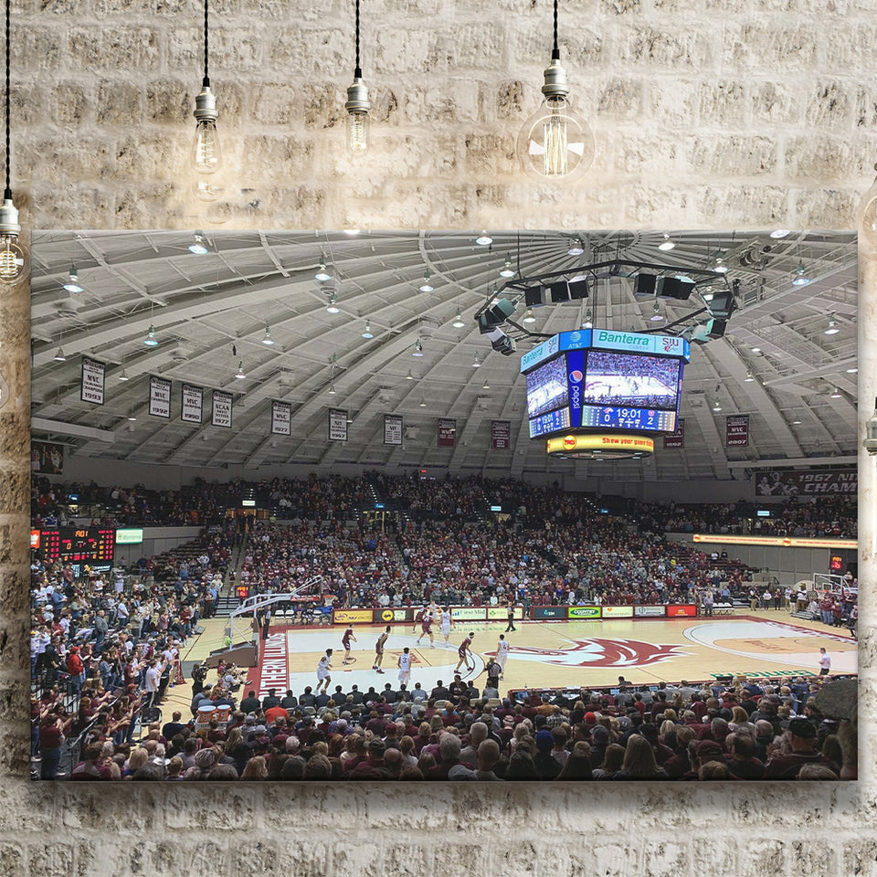 Southern Illinois Salukis Wall Art Banterra Center Stadium Canvas Prints,Sport Stadium Art Prints, Fan Gift, Wall Decor