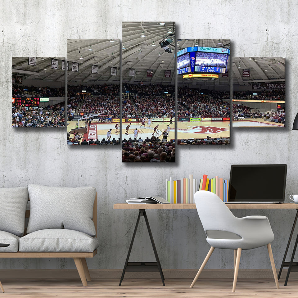 Southern Illinois Salukis Wall Art Banterra Center Stadium Canvas Prints,Multi Panels,Sport Stadium Art Prints, Fan Gift