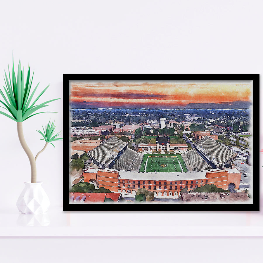 Southern Miss Golden Eagles M M Roberts Stadium Watercolor100, Sport Prints Fan Gift, Framed Art Prints Wall Art Decor