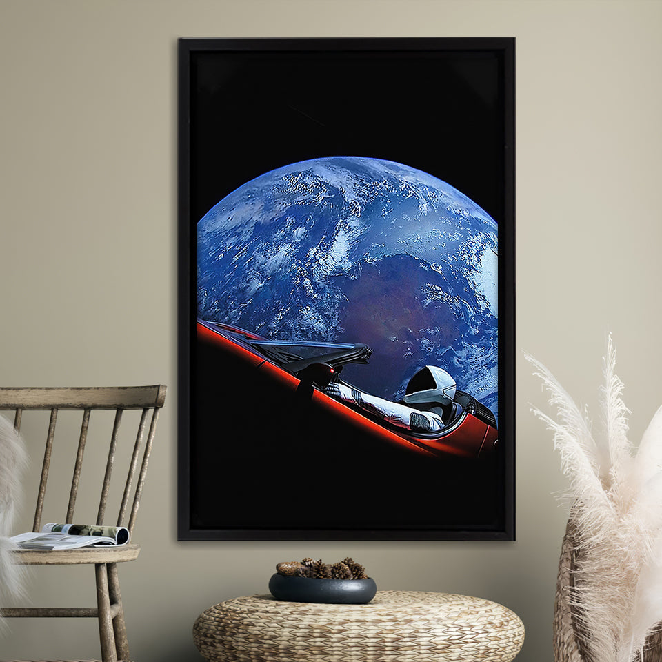 SpaceX Starman Framed Canvas Prints Wall Art - Painting Canvas ...