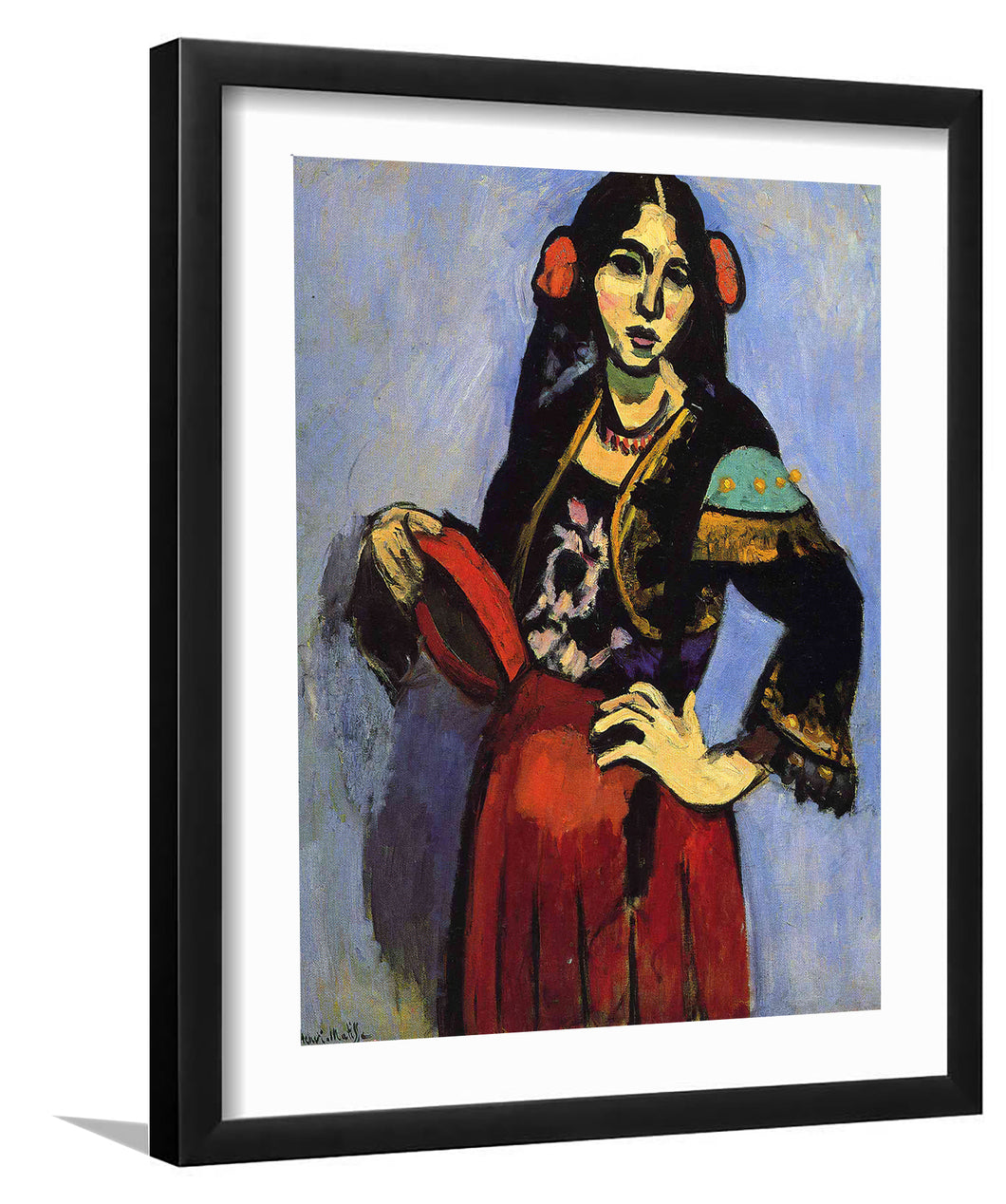 Spanish Woman With A Tambourine By Henri Matisse-Canvas Art,Art Print,Framed Art,Plexiglass cover