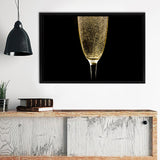 Sparkling Champagne Wine In Glasses Framed Canvas Wall Art - Framed Prints, Canvas Prints, Prints for Sale, Canvas Painting