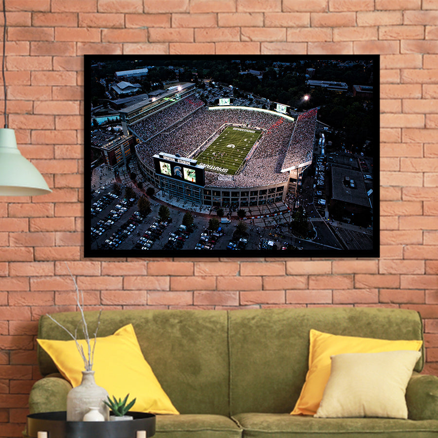 Spartan Stadium in Michigan, Stadium Canvas, Sport Art, Gift for him, Framed Art Prints Wall Art Decor, Framed Picture