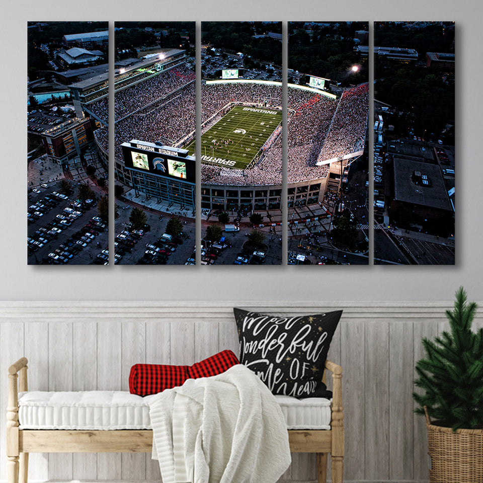 Spartan Stadium in Michigan, Stadium Canvas, Sport Art, Gift for him, Multi Panels B, Canvas Prints Wall Art Decor