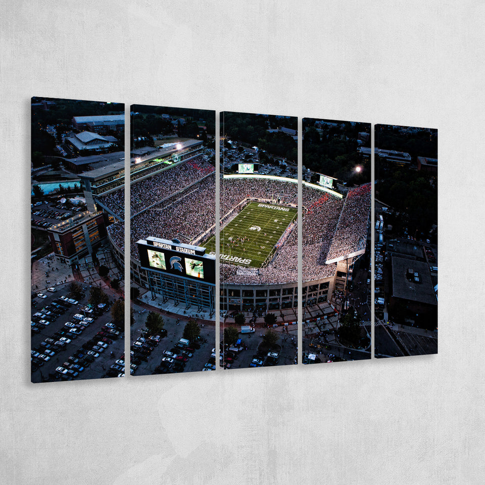 Spartan Stadium in Michigan, Stadium Canvas, Sport Art, Gift for him, Multi Panels B, Canvas Prints Wall Art Decor