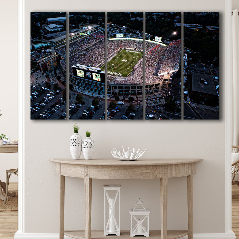 Spartan Stadium in Michigan, Stadium Canvas, Sport Art, Gift for him, Multi Panels B, Canvas Prints Wall Art Decor