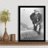 Speakeasy Black And White Print, This Way To Speakeasy Framed Canvas Prints Wall Art Home Decor, Floating Frame