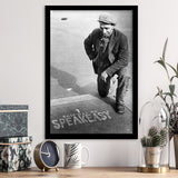 Speakeasy Black And White Print, This Way To Speakeasy Framed Art Print Wall Art Decor,Framed Picture