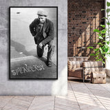 Speakeasy Black And White Print, This Way To Speakeasy Framed Canvas Prints Wall Art Home Decor, Floating Frame