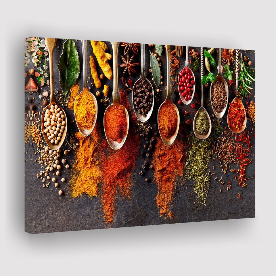 Spices Kitchen Art Herbs Canvas Prints Wall Art Decor - Painting Canvas,Home Decor, Ready to Hang