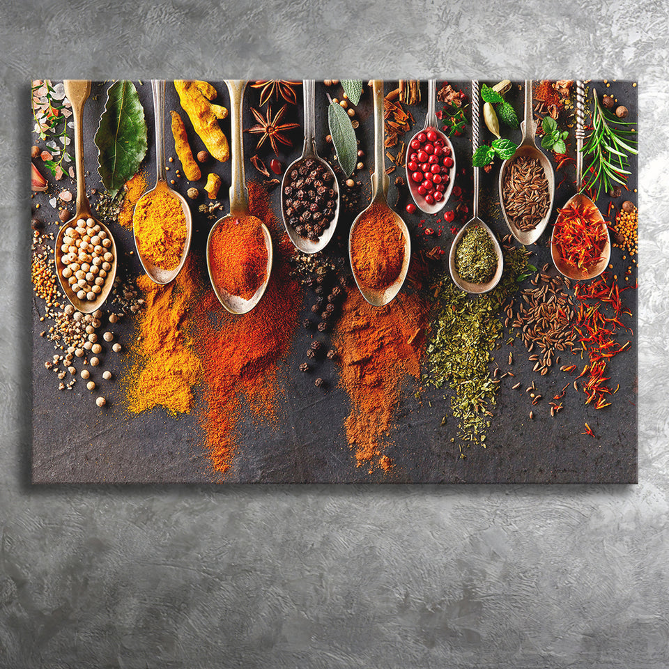 Spices Kitchen Art Herbs Canvas Prints Wall Art Decor - Painting Canvas,Home Decor, Ready to Hang