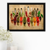 Spices Kitchen Art Framed Canvas Prints Wall Art Decor, Framed Picture, Floating Frame
