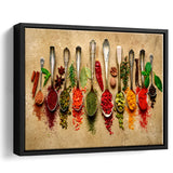 Spices Kitchen Art Framed Canvas Prints Wall Art Decor, Framed Picture, Floating Frame