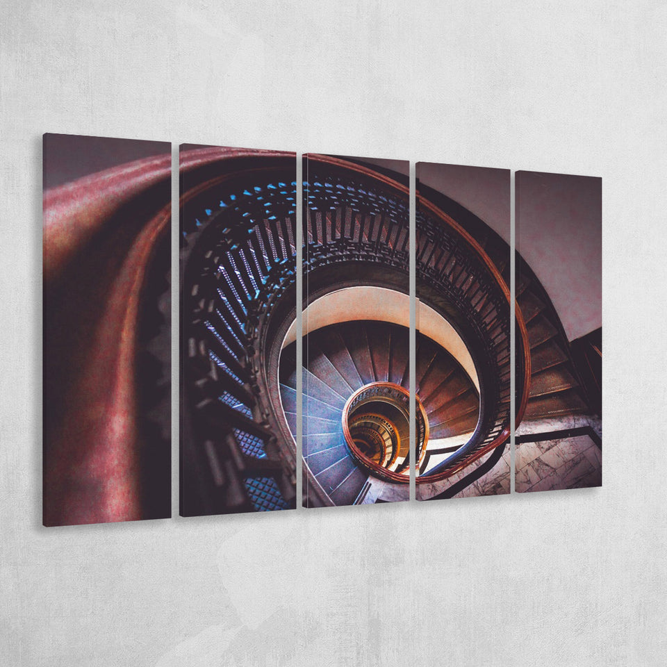 Spiral Staircase, Abstract Canvas Art 5 Panels B,Large Canvas,Canvas Prints Wall Art Home Decor