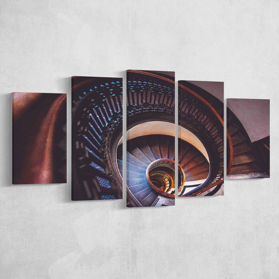 Spiral Staircase, Abstract Canvas Art Multi Panels,Canvas Prints Wall Art Home Decor