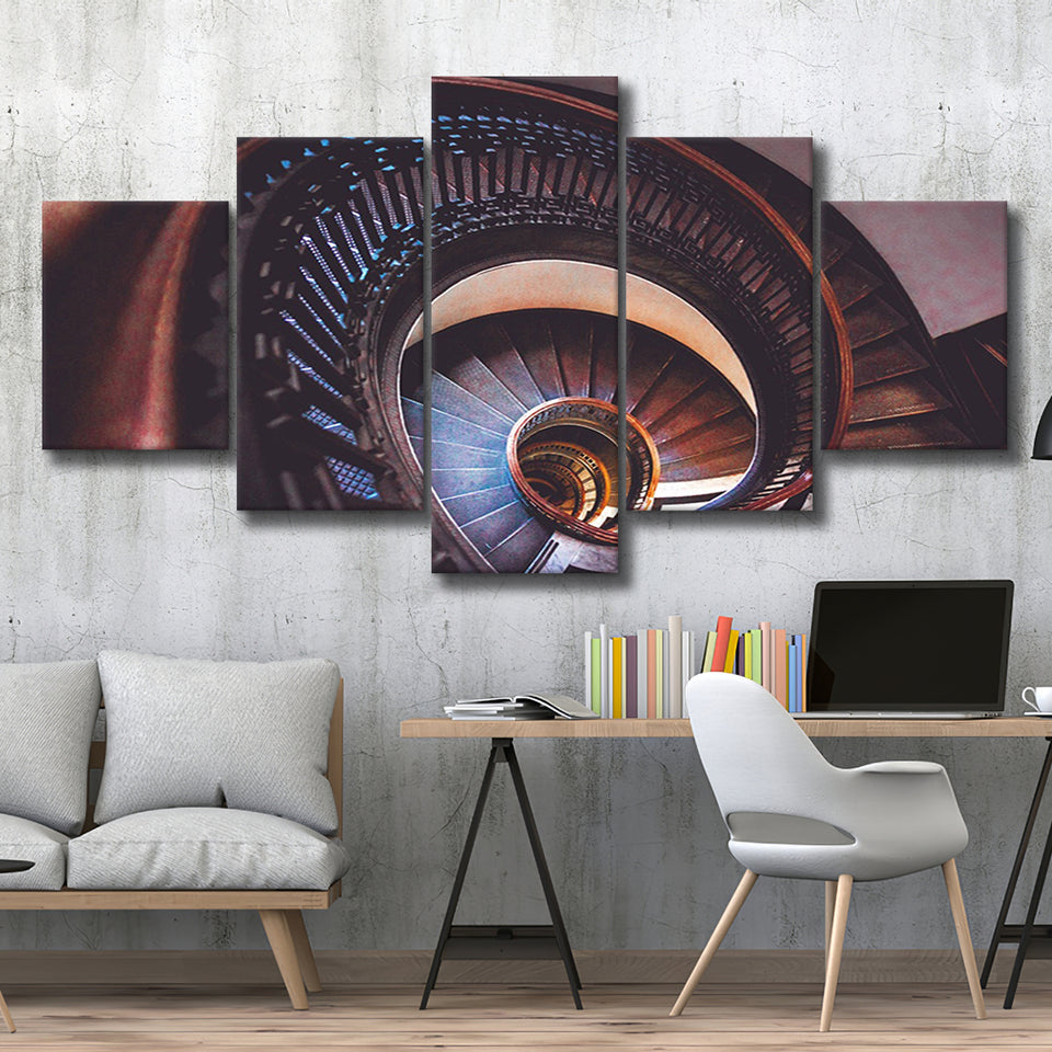 Spiral Staircase, Abstract Canvas Art Multi Panels,Canvas Prints Wall Art Home Decor