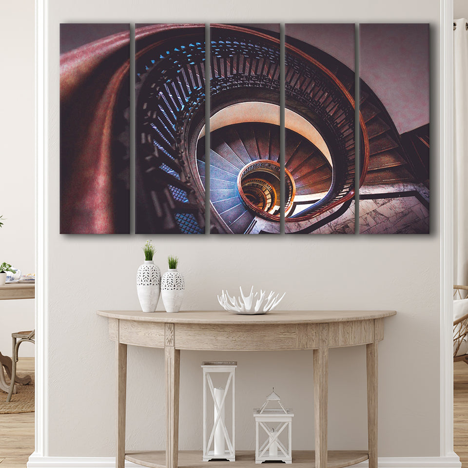 Spiral Staircase, Abstract Canvas Art 5 Panels B,Large Canvas,Canvas Prints Wall Art Home Decor