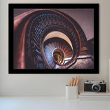 Spiral Staircase, Abstract Art Framed Art Prints Wall Art Decor,Black Frame, Ready to hang