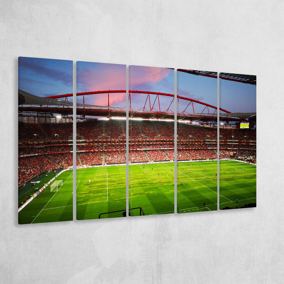 Sport Lisboa e Benfica, Stadium Canvas, Sport Art, Gift for him, Multi Panels B, Canvas Prints Wall Art Decor