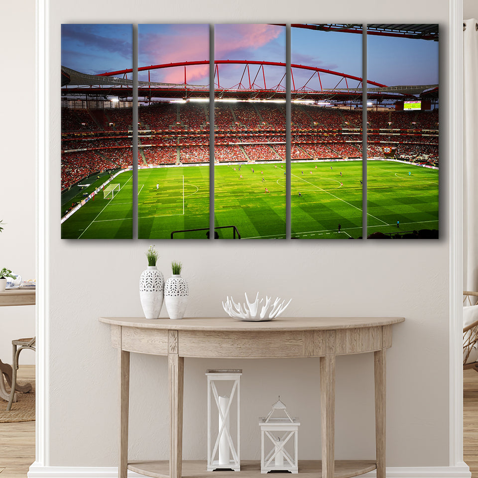 Sport Lisboa e Benfica, Stadium Canvas, Sport Art, Gift for him, Multi Panels B, Canvas Prints Wall Art Decor