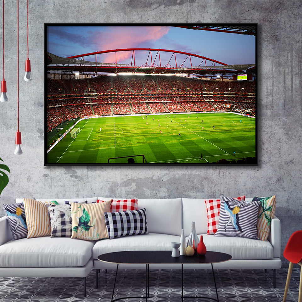 Sport Lisboa e Benfica, Stadium Canvas, Sport Art, Gift for him, Framed Canvas Prints Wall Art Decor, Framed Picture