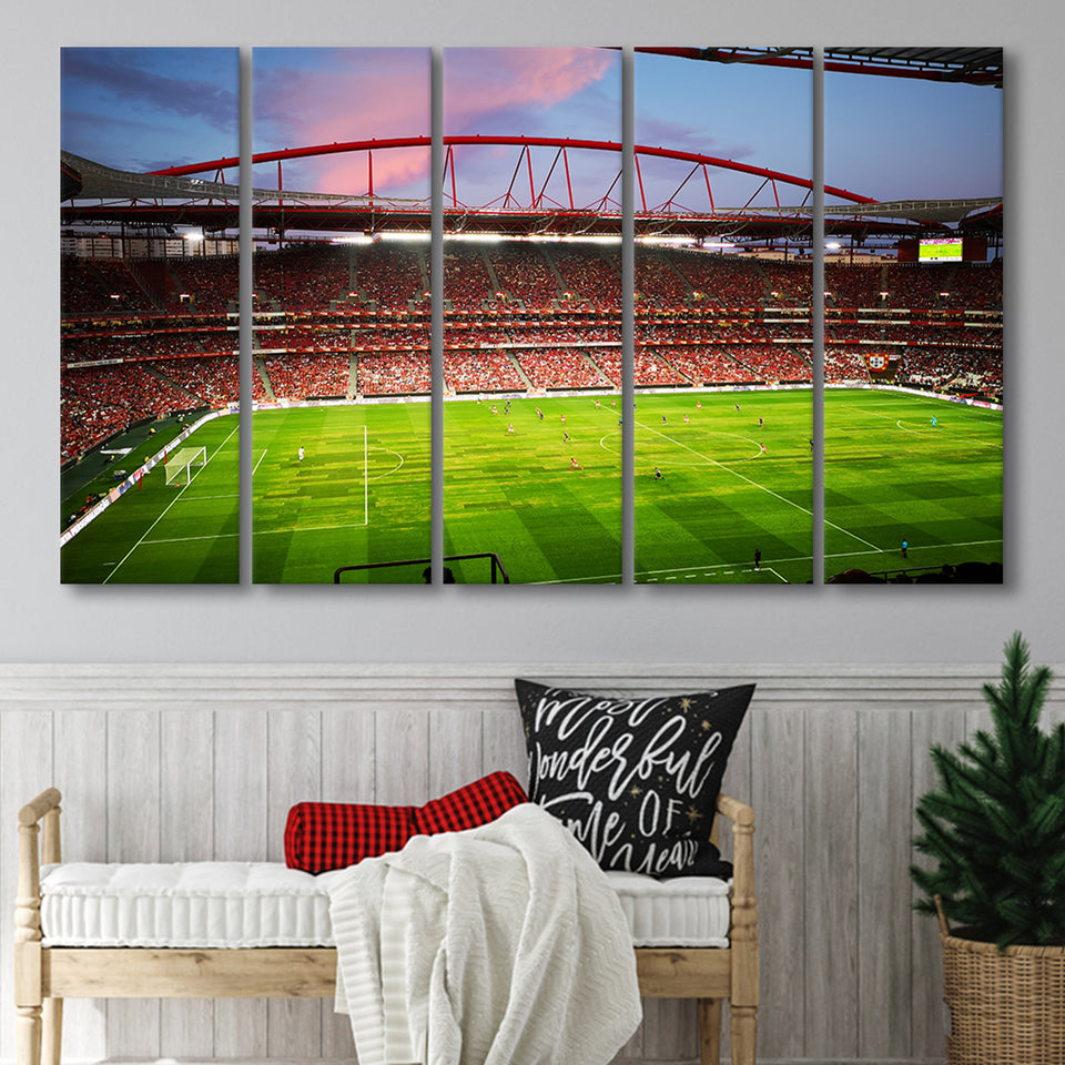 Sport Lisboa e Benfica, Stadium Canvas, Sport Art, Gift for him, Multi Panels B, Canvas Prints Wall Art Decor