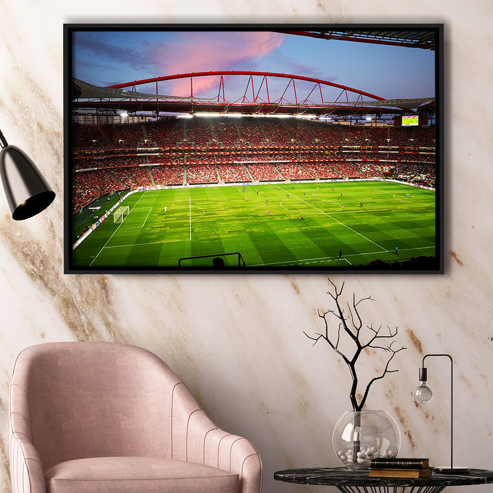 Sport Lisboa e Benfica, Stadium Canvas, Sport Art, Gift for him, Framed Canvas Prints Wall Art Decor, Framed Picture