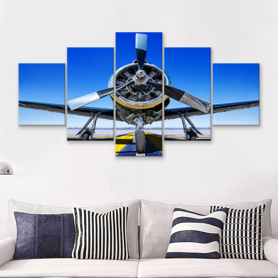Sports Plane Hi Res 5 Piece Canvas Prints Wall Art Decor - Painting Canvas, Multi Panels