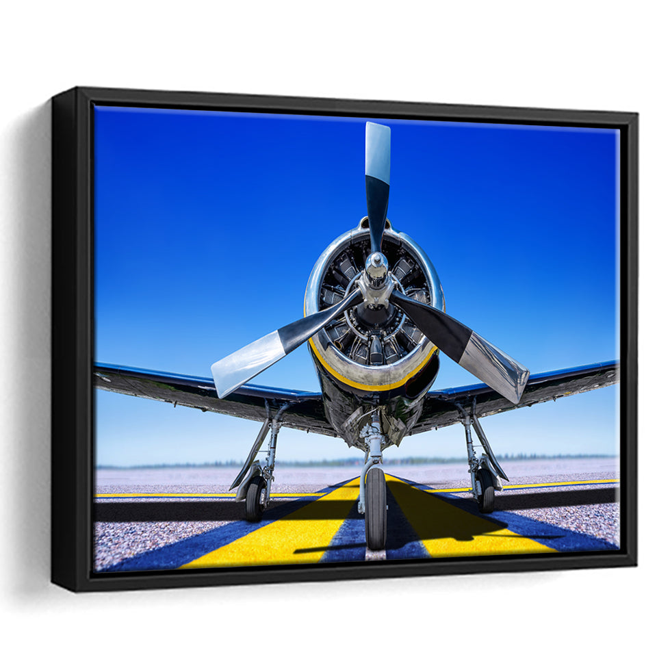 Sports Plane Hi Res Framed Canvas Prints Wall Art Decor - Painting Canvas, Black Framed Picture