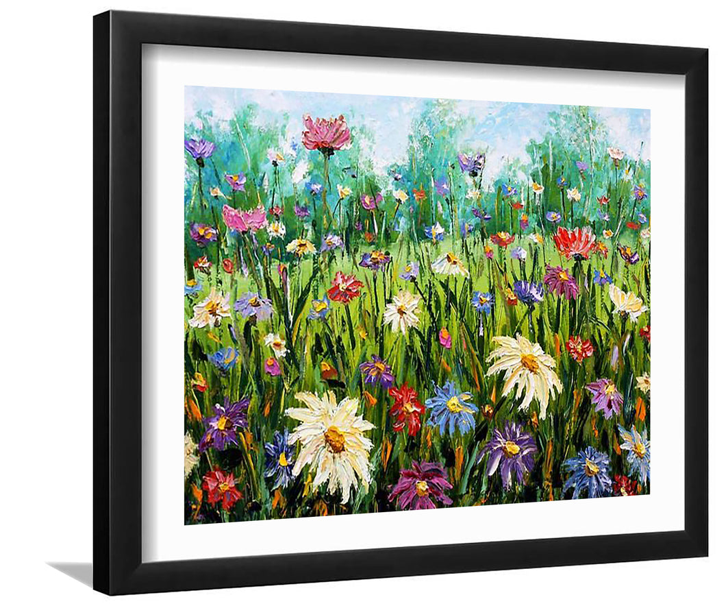 Spring wildflower meadow-Art Print,Framed art,Plexiglass Cover