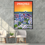 Springfield IL Art, Large Canvas, Framed Canvas Print Wall Art Home Decor, Floating Frame