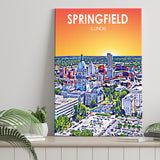 Springfield IL Art ,City Art Print, Large Canvas, Canvas Print Wall Art Home Decor