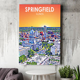 Springfield IL Art ,City Art Print, Large Canvas, Canvas Print Wall Art Home Decor
