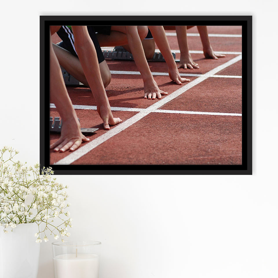 Sprint Start Stadium Framed Canvas Prints Art Sport Wall Decor Athletics,Sport Stadium Art Prints, Fan Gift