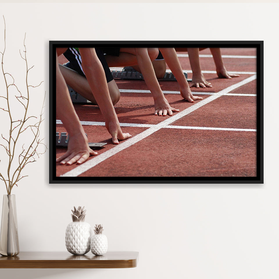 Sprint Start Stadium Framed Canvas Prints Art Sport Wall Decor Athletics,Sport Stadium Art Prints, Fan Gift