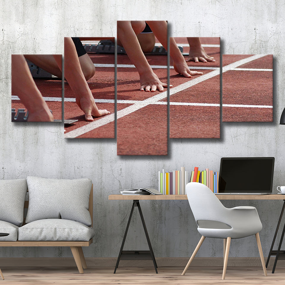 Sprint Start Stadium Canvas Prints Art Sport Wall Decor Athletics,Multi Panels,Sport Stadium Art Prints, Fan Gift