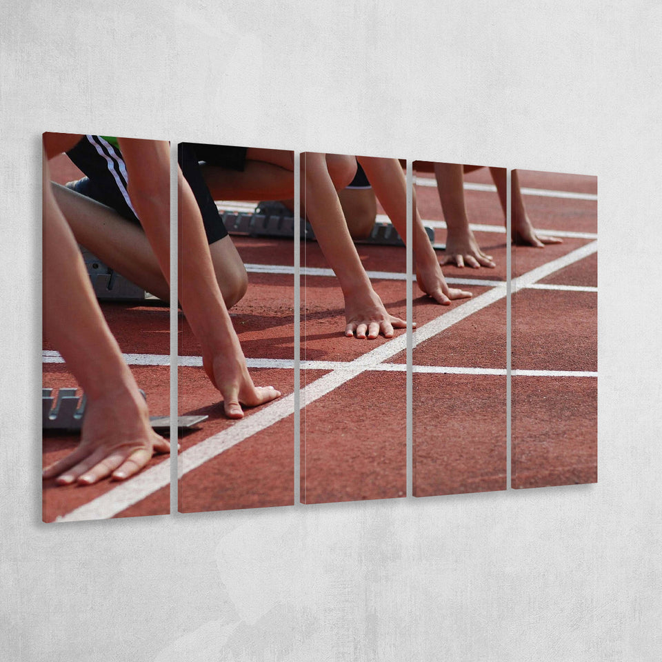 Sprint Start Stadium Canvas Prints Art Sport Wall Decor Athletics,Multi Panels B,Sport Stadium Art Prints, Fan Gift