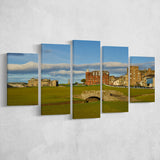 St Andrews Golf Club,Old Course Hole 18, St Andrews, Scotland, Golf Art Print, 5 Panels Canvas Prints Wall Art Decor