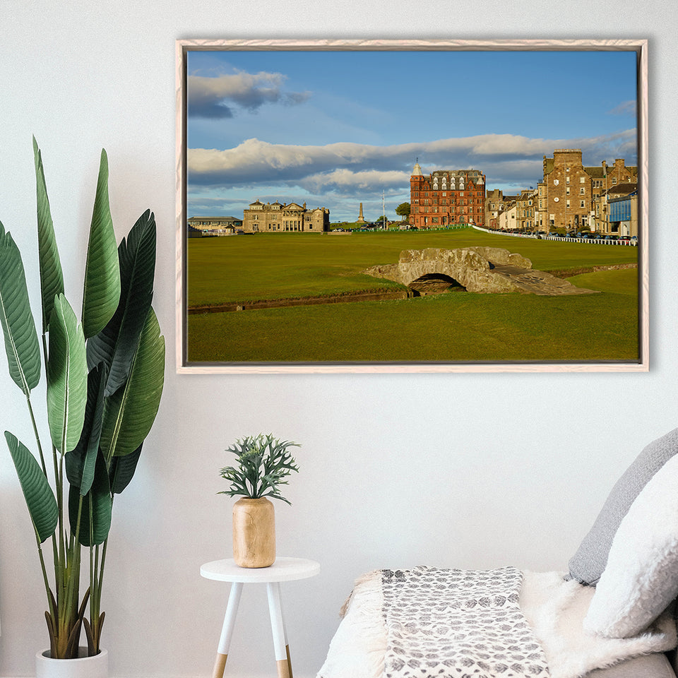 St Andrews Golf Club,Old Course Hole 18, St Andrews, Scotland, Golf Art Print, Framed Canvas Prints Wall Art Decor, Floating Frame