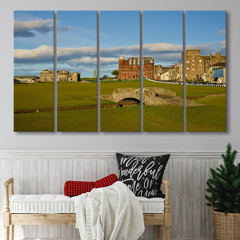 St Andrews Golf Club,Old Course Hole 18, St Andrews, Scotland, 5 Panels Extra Large Canvas Prints Wall Art Decor