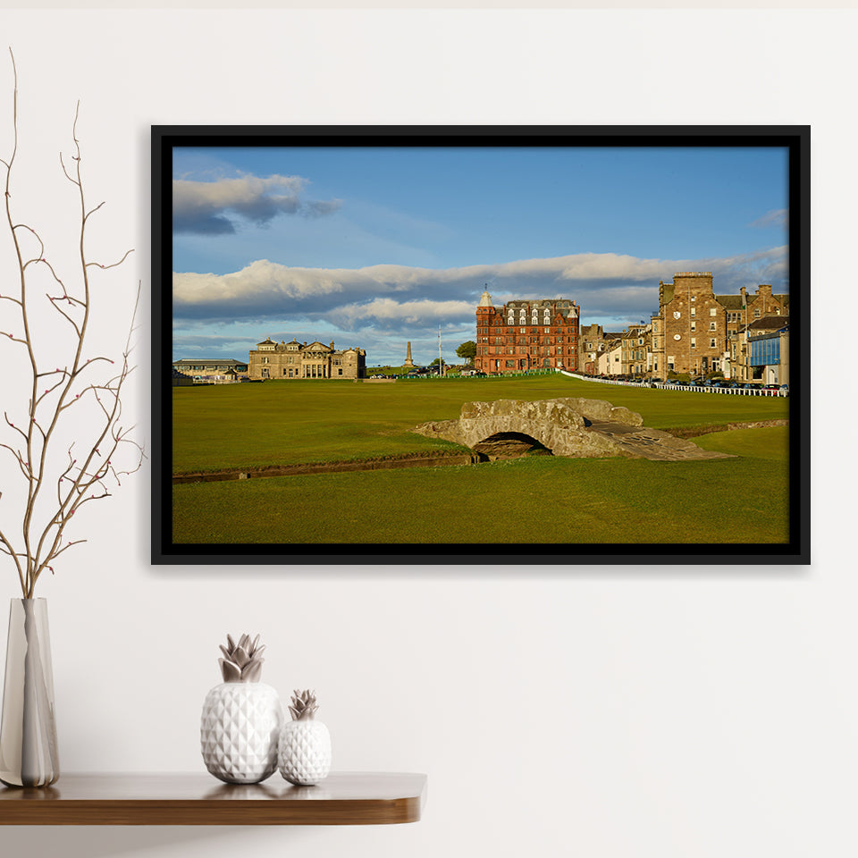 St Andrews Golf Club,Old Course Hole 18, St Andrews, Scotland, Golf Art Print, Framed Canvas Prints Wall Art Decor, Floating Frame