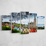 St. Colmans Cathedral Cobh 5 Pieces Canvas Prints Wall Art Decor - Painting Canvas, Mixed Canvas, Multi Panels