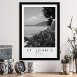 St. John'S, Antigua Black And White Art Framed Art Prints Wall Art Decor, Framed Picture
