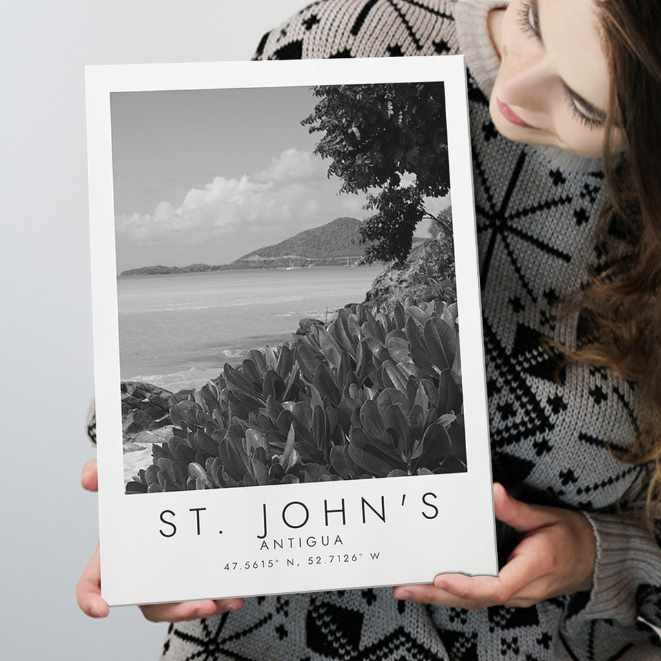 St. John'S, Antigua Black And White Art Canvas Prints Wall Art Home Decor