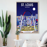 St Louis MI Art V1, Large Canvas, Framed Canvas Print Wall Art Home Decor, Floating Frame