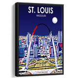 St Louis MI Art V1, Large Canvas, Framed Canvas Print Wall Art Home Decor, Floating Frame